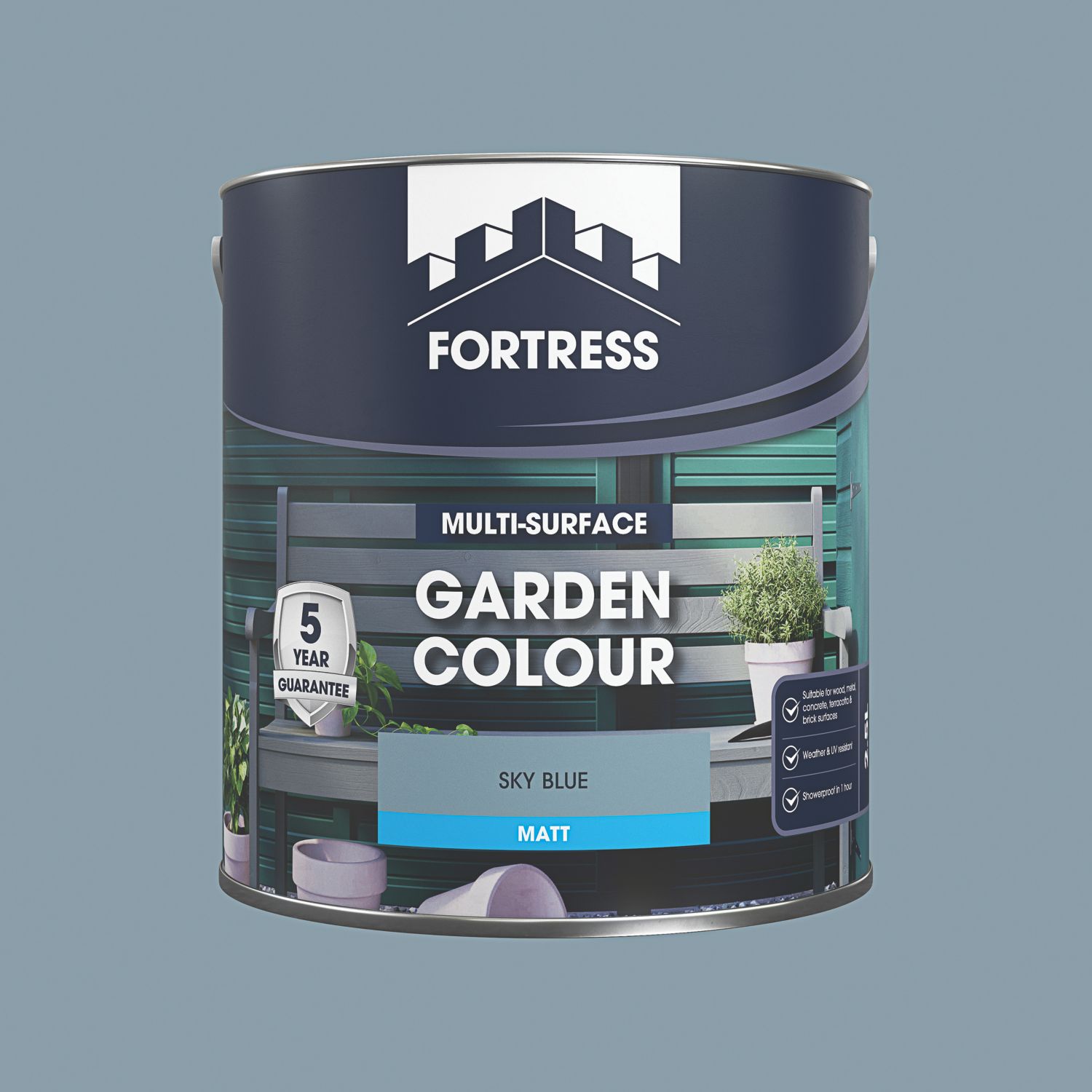 Fortress 2.5Ltr Sky Blue Matt Garden Paint (996PC)