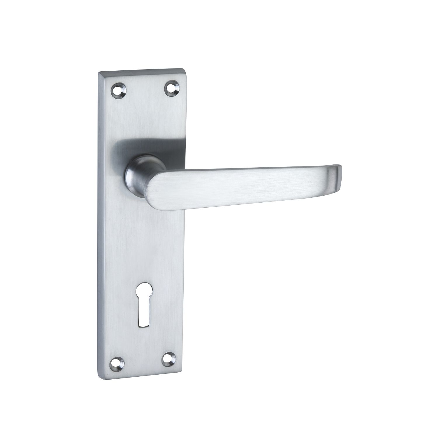 Smith & Locke Fire Rated Lock Door Handles Pair Satin Chrome (9993P)