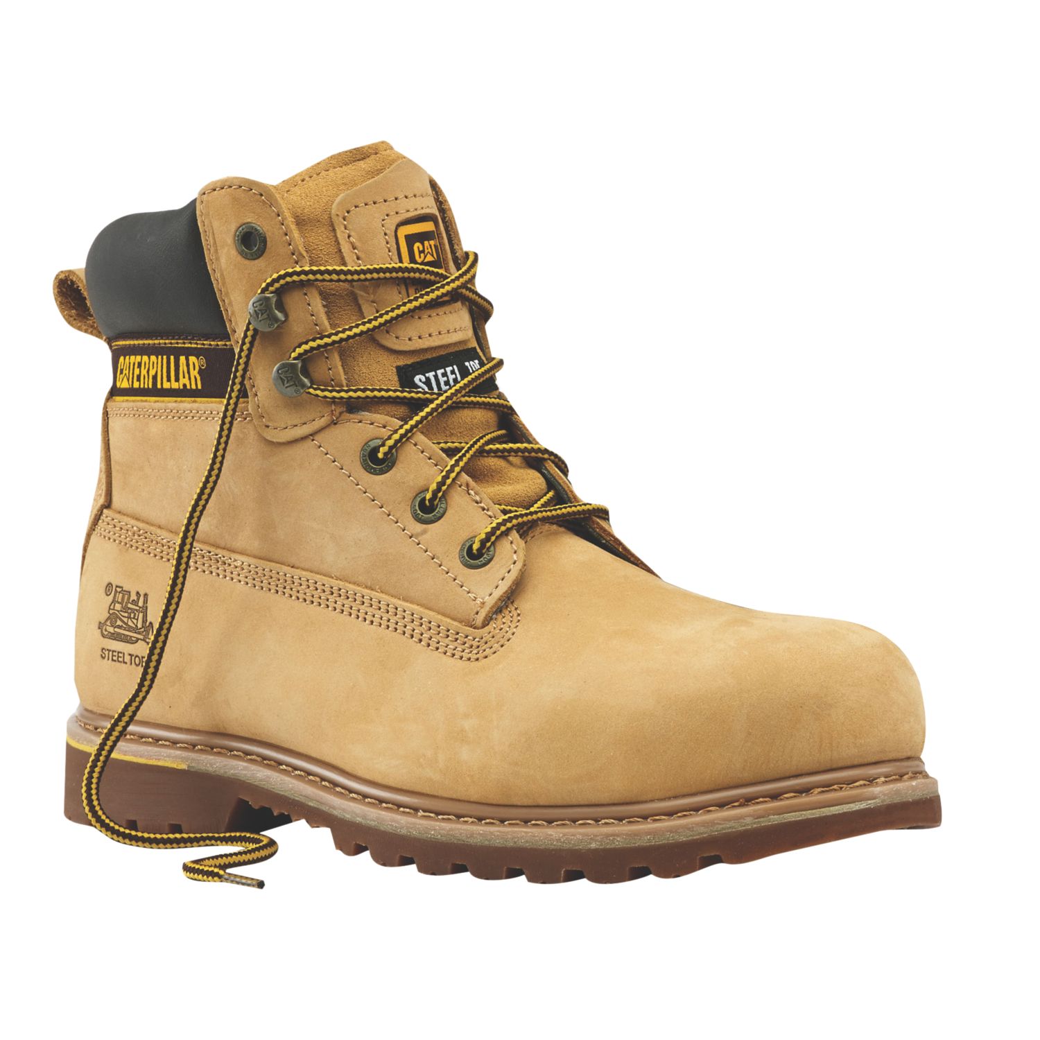 CAT Holton Size 10 Honey Steel Toe Cap Safety Boots (99982)