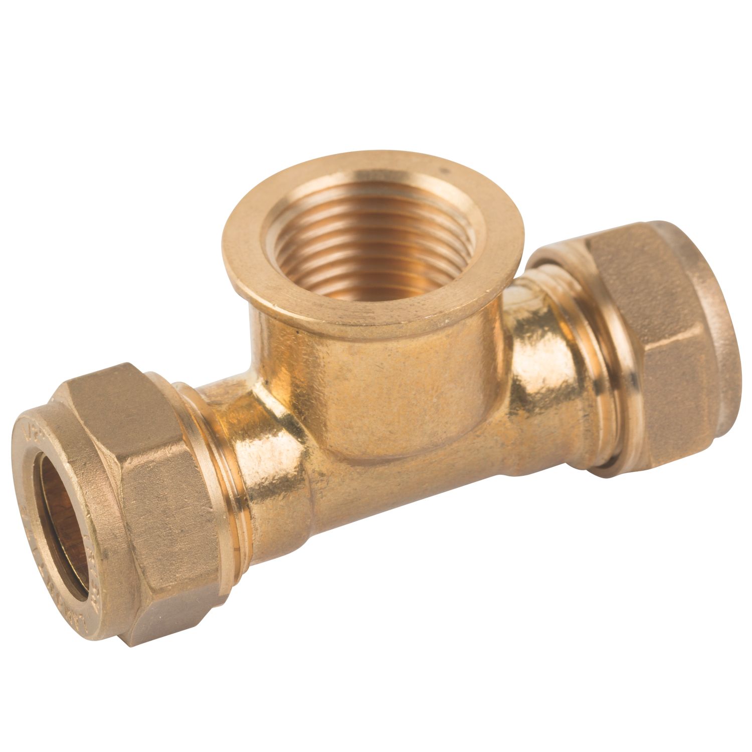 Midbrass Brass Compression Adapting Tee 1/2" x 1/2" x 1/2" (999HP)