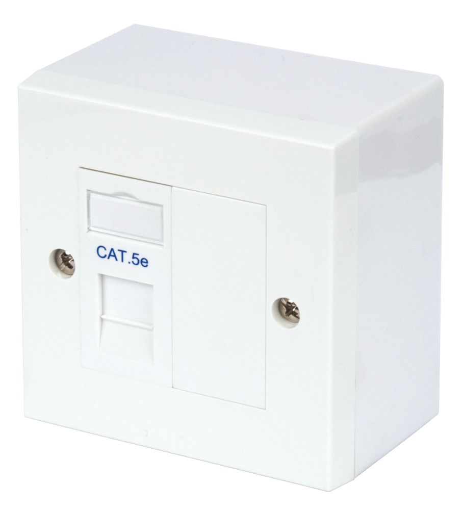 Image of Philex Cat 5e 1 Port RJ45 Ethernet Socket White 