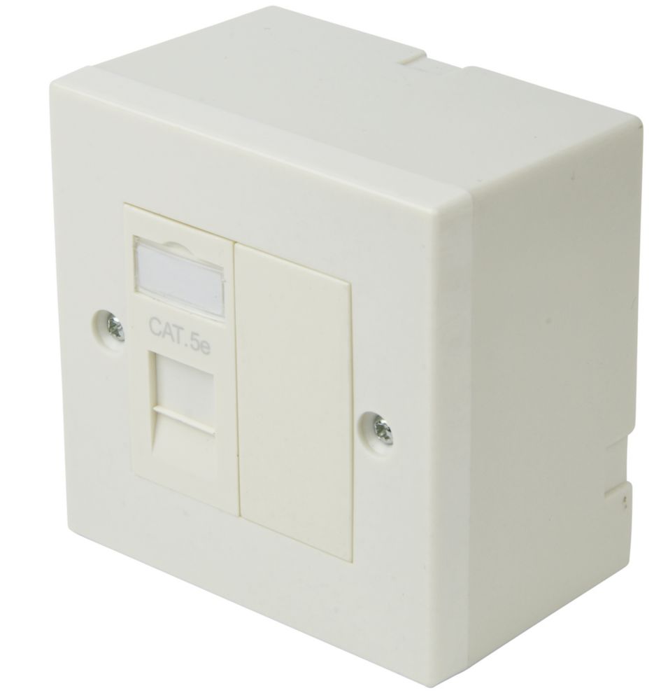 Image of Philex Cat 5e 1 Port RJ45 Ethernet Socket White 