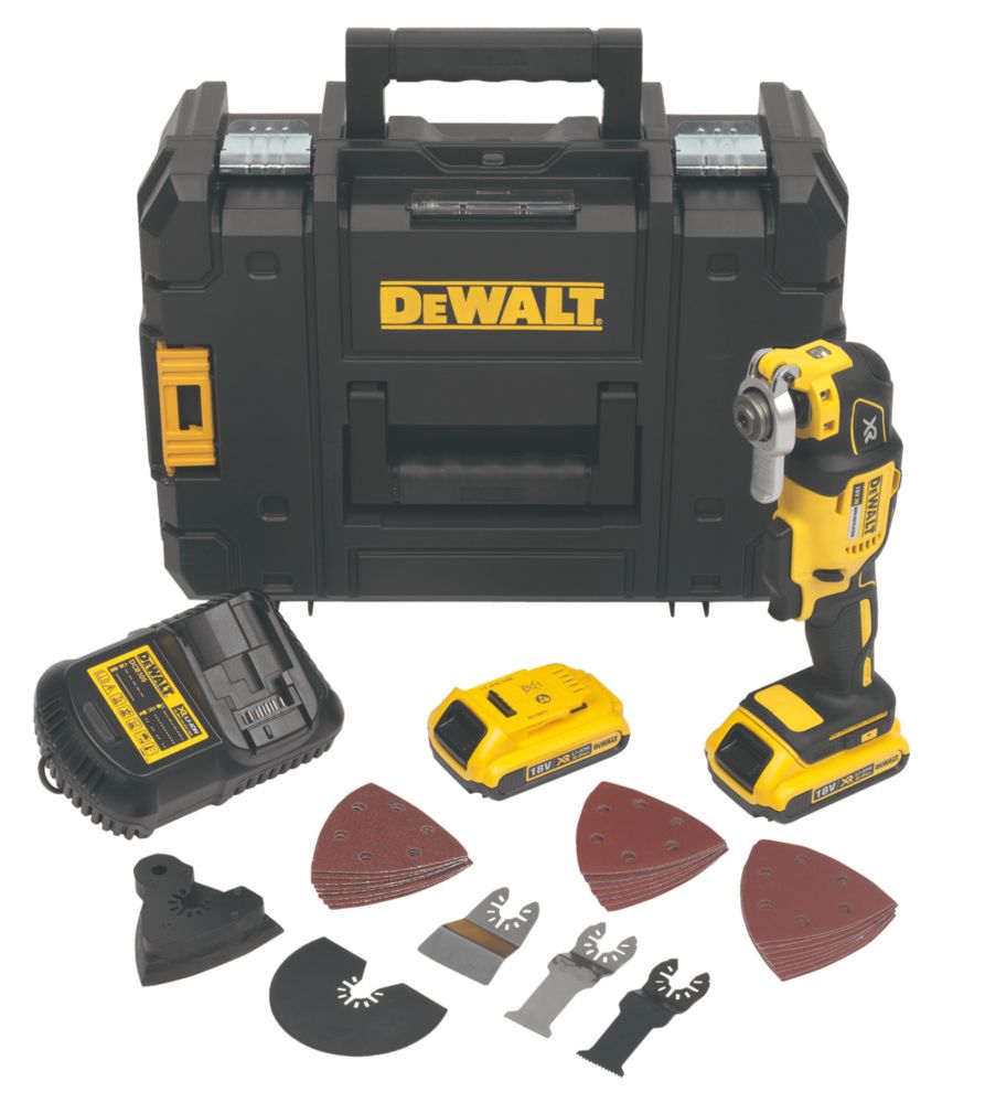 Image of DeWalt DCS355D2-GB 18V 2 x 2.0Ah Li-Ion XR Brushless Cordless Multi-Tool 
