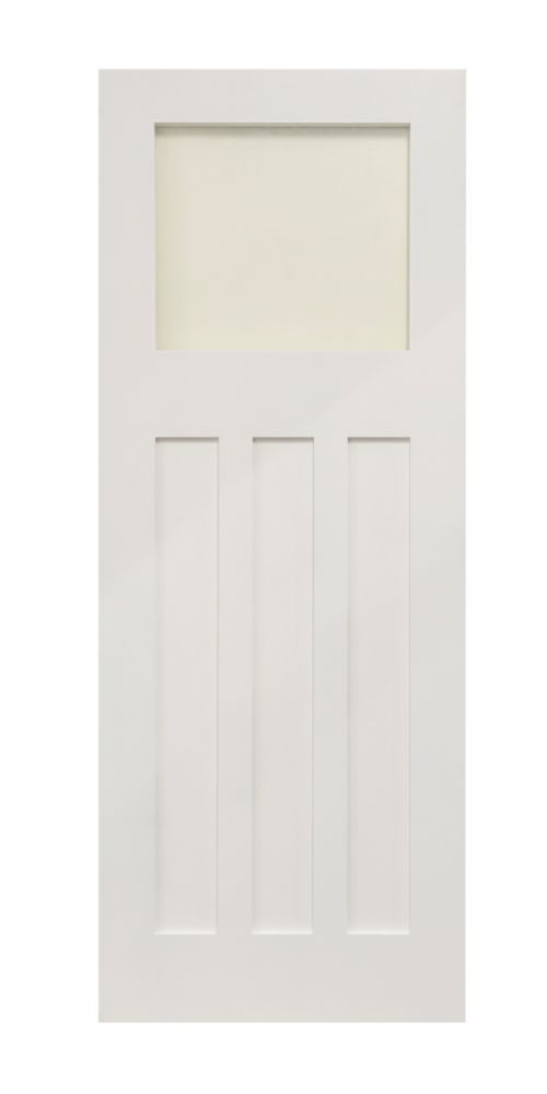Image of Edwardian 1-Clear Light Primed White Wooden 3-Panel Shaker Internal Door 1981mm x 686mm 