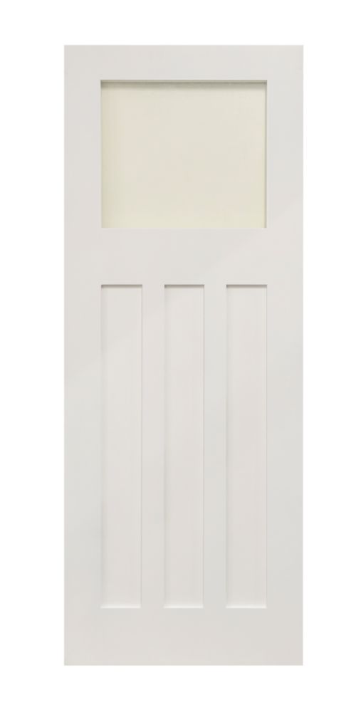 Image of Edwardian 1-Clear Light Primed White Wooden 3-Panel Shaker Internal Door 1981mm x 686mm 
