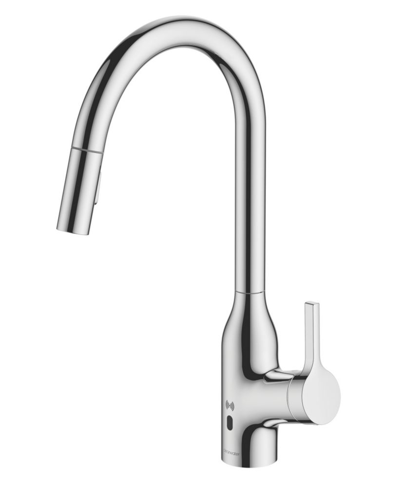 Image of Clearwater Amelio AML10CP Battery-Powered Sensor Tap with Twin Spray Pull-Out Chrome 