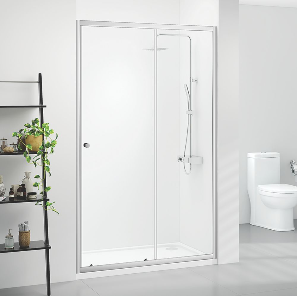 Image of Triton Neo Six Framed Rectangular Sliding Shower Door Chrome 1000mm x 1850mm 