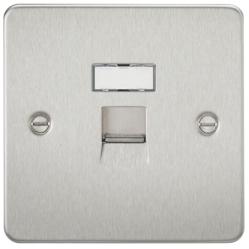 Image of Knightsbridge RJ45 Ethernet Socket Brushed Chrome 