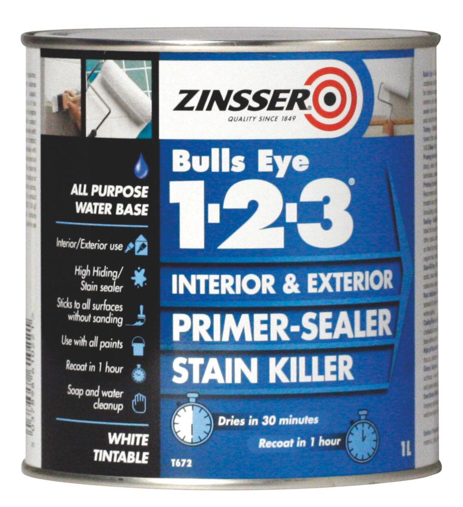 Image of Zinsser Bulls Eye 1-2-3 Primer-Sealer 1Ltr 
