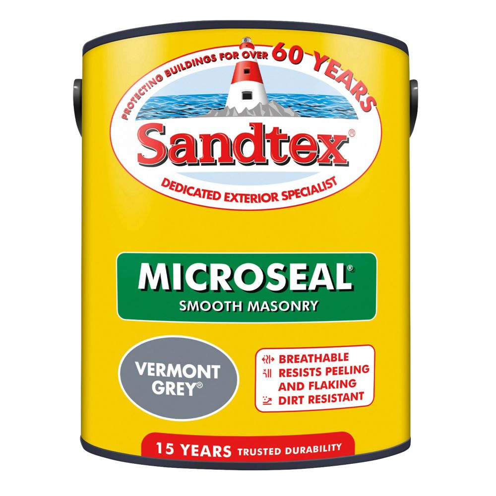 Image of Sandtex Smooth Masonry Paint Vermont Grey 5Ltr 