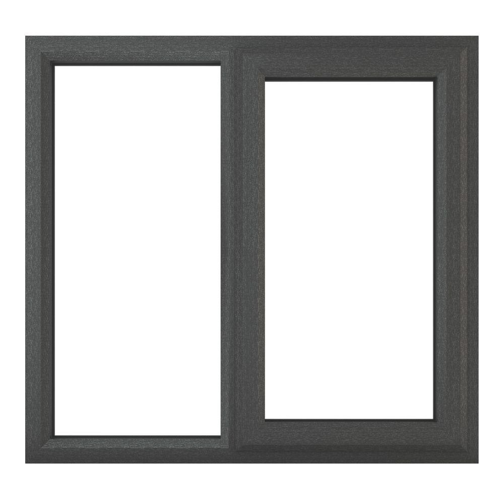 Image of Crystal Right-Hand Opening Clear Double-Glazed Casement Anthracite on White uPVC Window 905mm x 965mm 