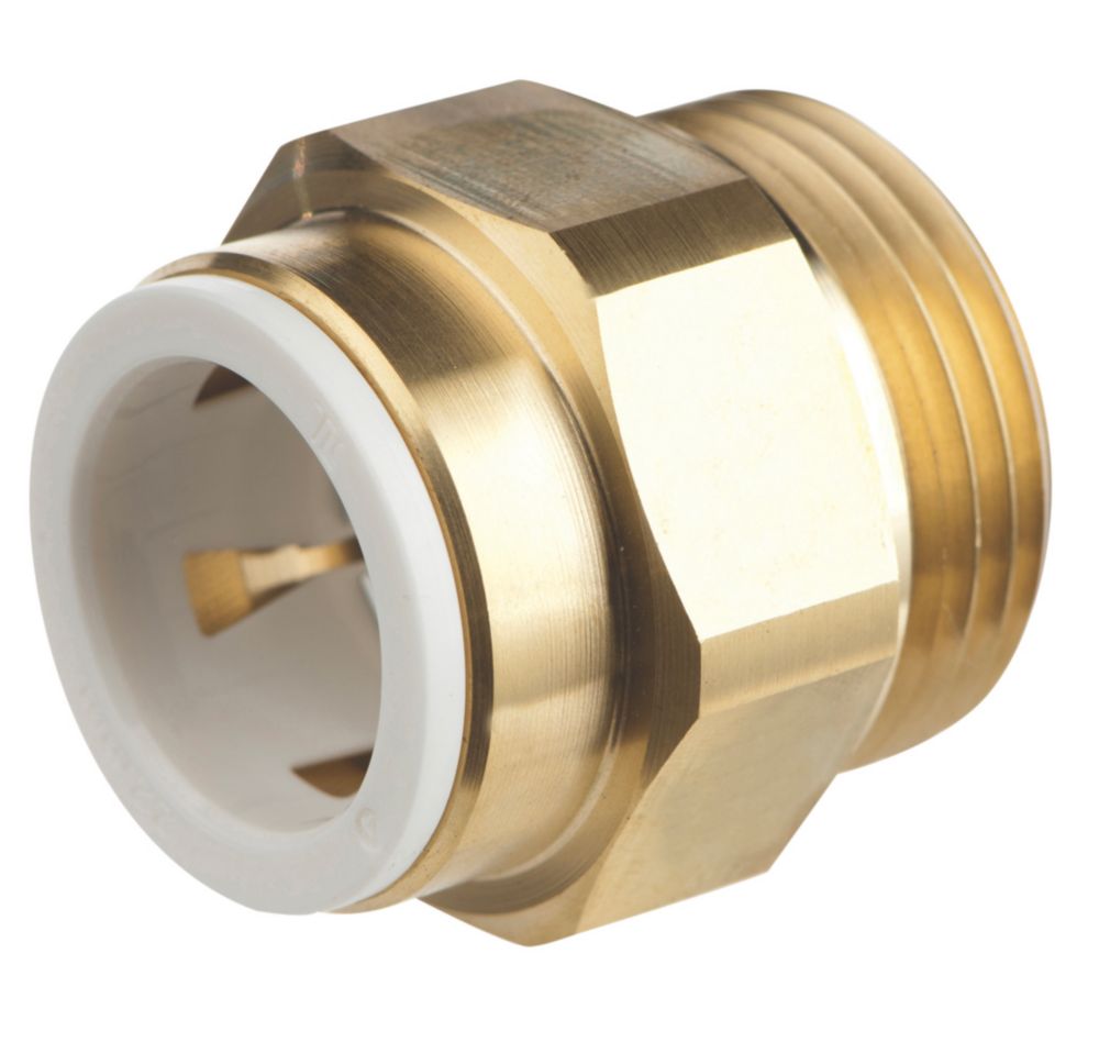 Image of Flomasta Twistloc SBMCC6741M Brass Push-Fit Adapting Male Pipe Fitting Adaptor 22mm x 1" 