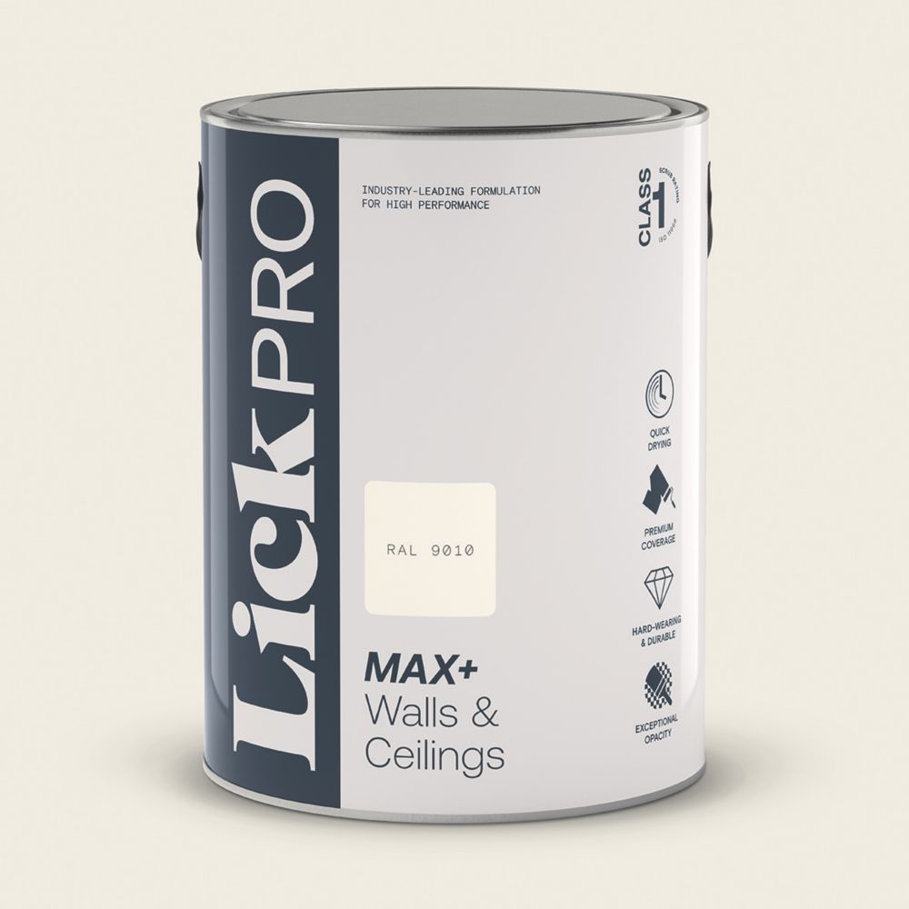 Image of LickPro Eggshell White RAL 9010 Emulsion Paint 5Ltr 