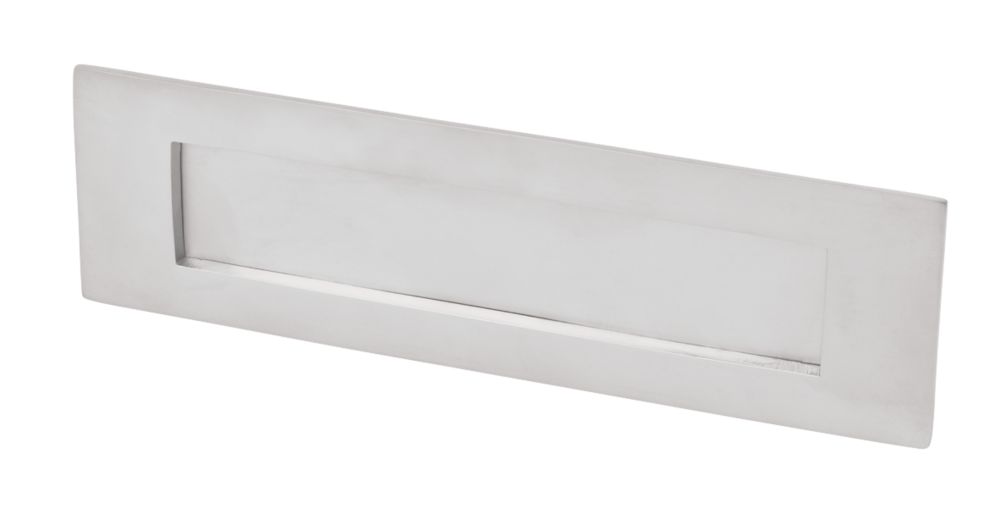 Image of Victorian Letter Plate Satin Chrome 250mm x 75mm 