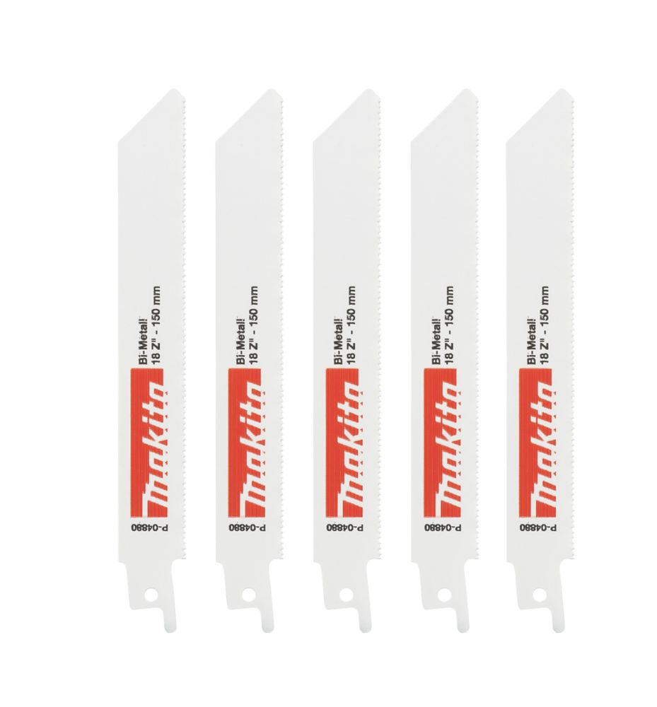 Image of Makita P-04880 Multi-Material Reciprocating Saw Blades 150mm 5 Pack 