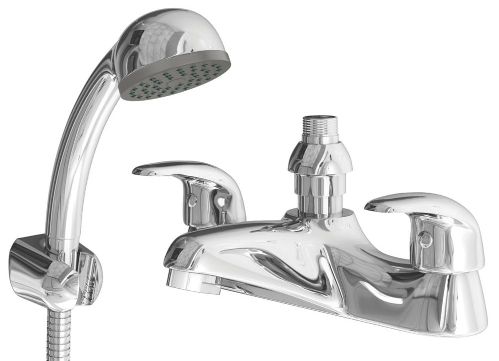 Image of ETAL Eric Deck-Mounted Bath Shower Mixer Tap Polished Chrome 