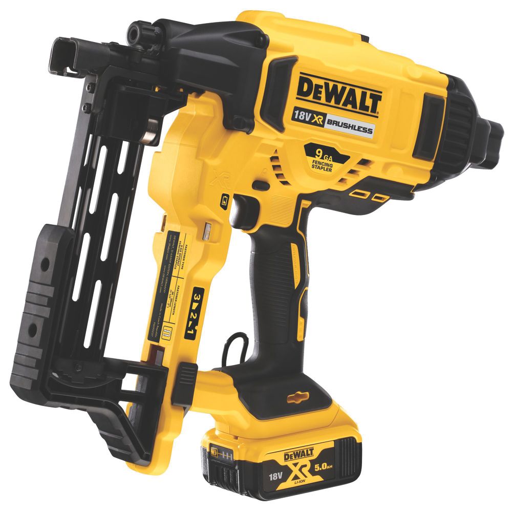 Image of DeWalt DCFS950P2-GB 50mm 18V 2 x 5.0Ah Li-Ion XR Brushless Second Fix Cordless Stapler 