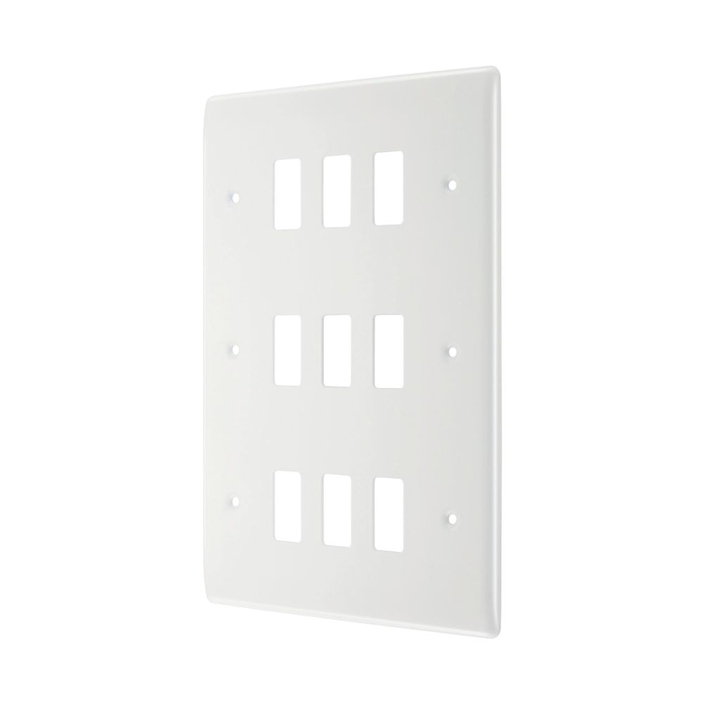 Image of British General Nexus Grid 9-Module Grid Faceplate White 