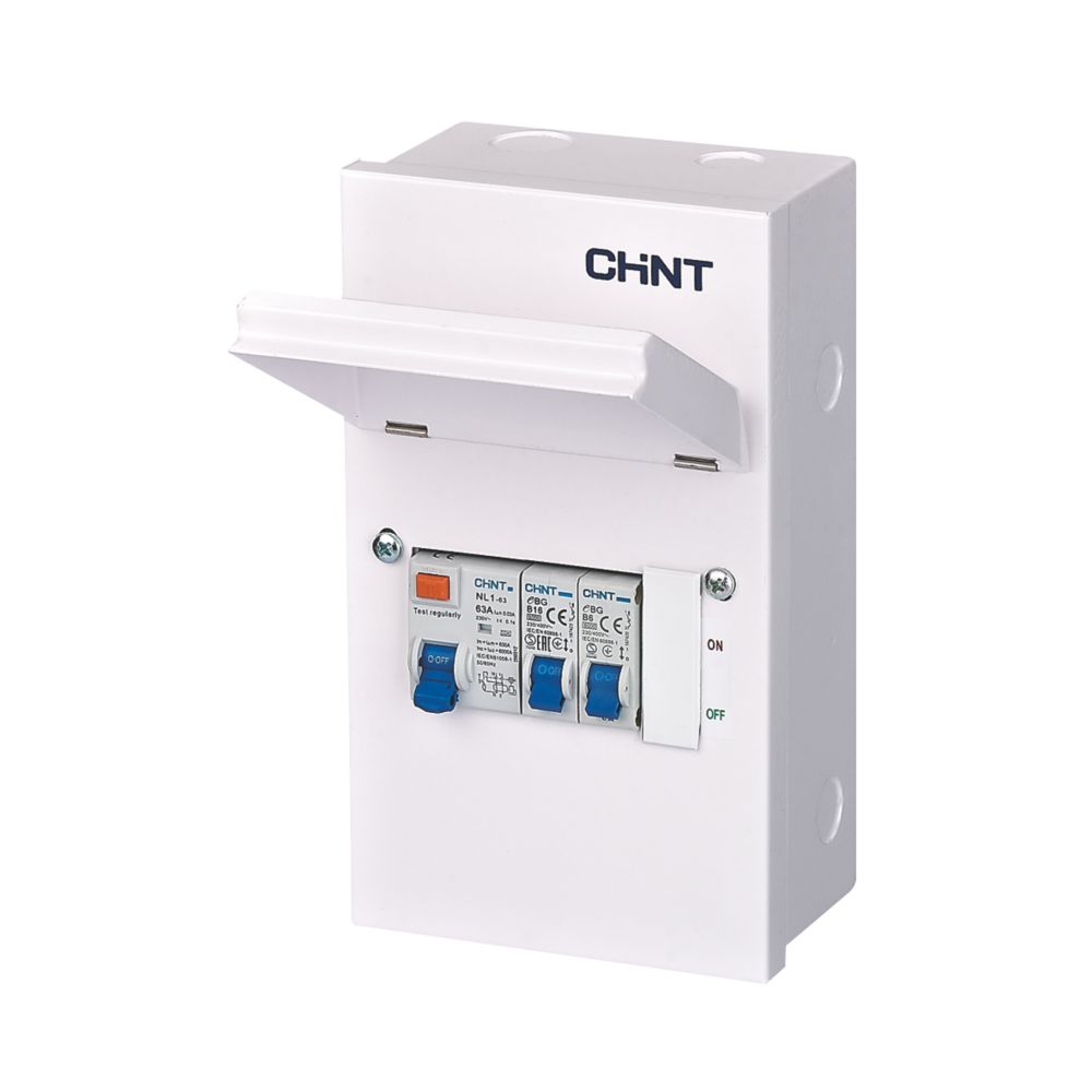 Image of Chint NX3 Series 5-Module 2-Way Part-Populated Garage Consumer Unit 