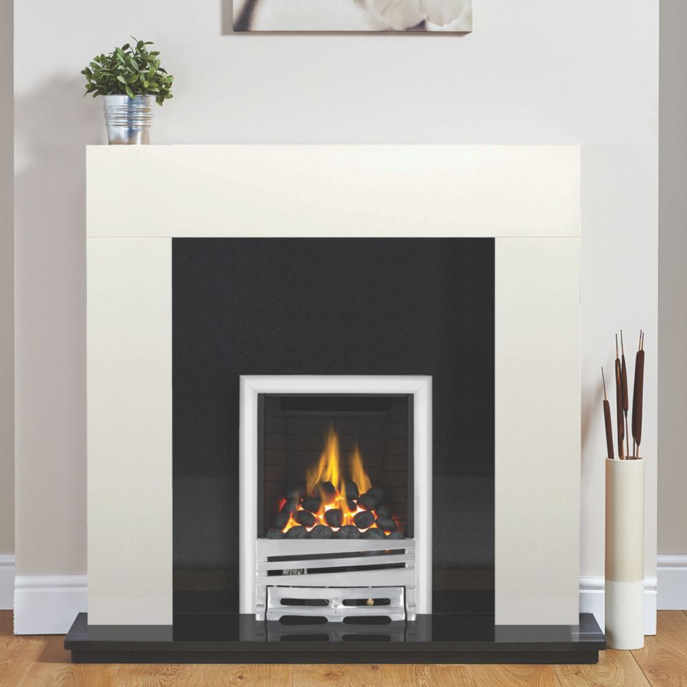Image of Focal Point Horizon Chrome Rotary Control Inset Gas Full Depth Fire 480mm x 180mm x 585mm 