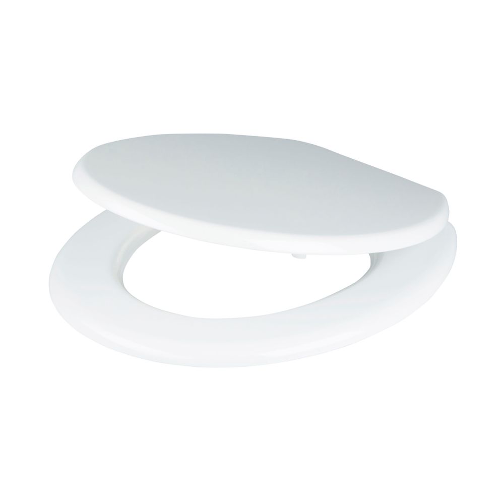 Image of Standard Closing Toilet Seat Moulded Wood White 