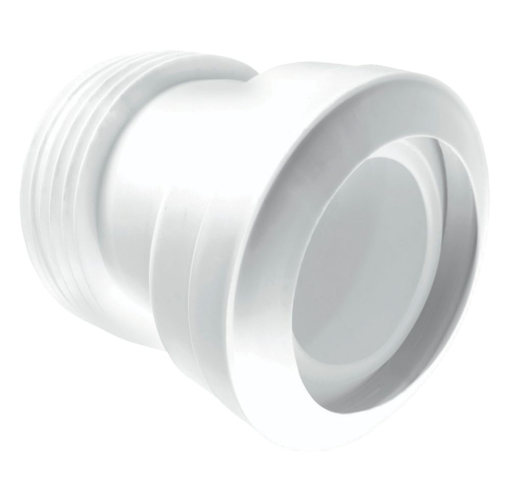 Image of McAlpine MACFIT Rigid 14Â° Angled WC Pan Connector White 150mm 