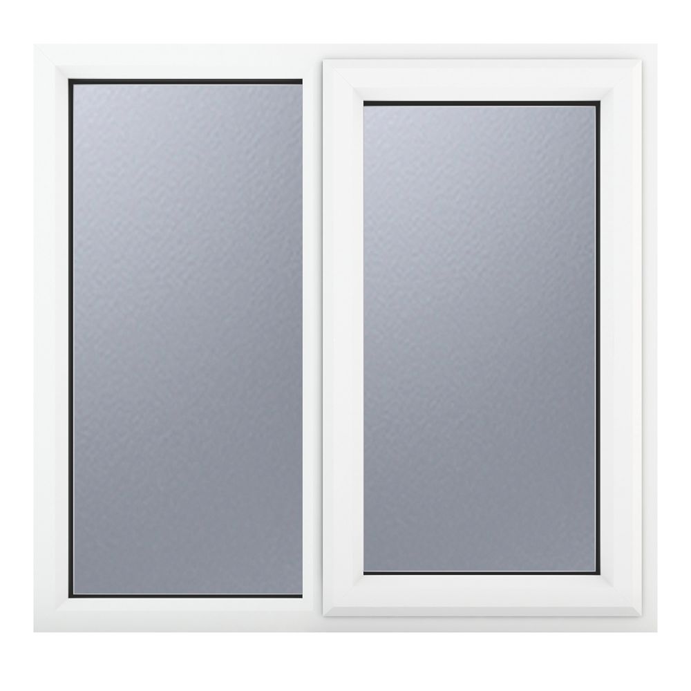 Image of Crystal Right-Hand Opening Obscure Triple-Glazed Casement White uPVC Window 1190mm x 1190mm 