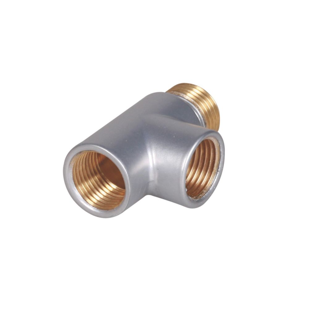 Image of Terma 15mm BSP Male x 15mm BSP Female T-Piece 60mm Silver 