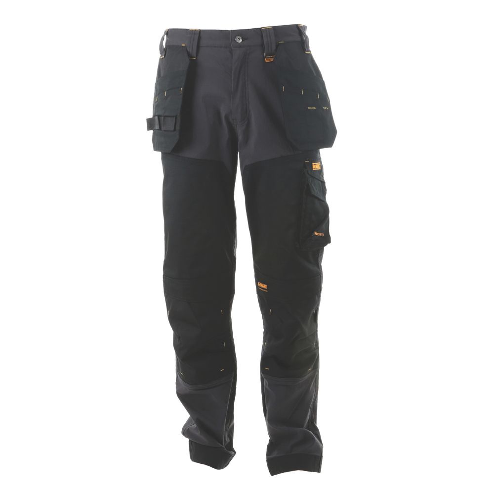 Image of DeWalt Memphis Work Trousers Grey/Black 40" W 31" L 