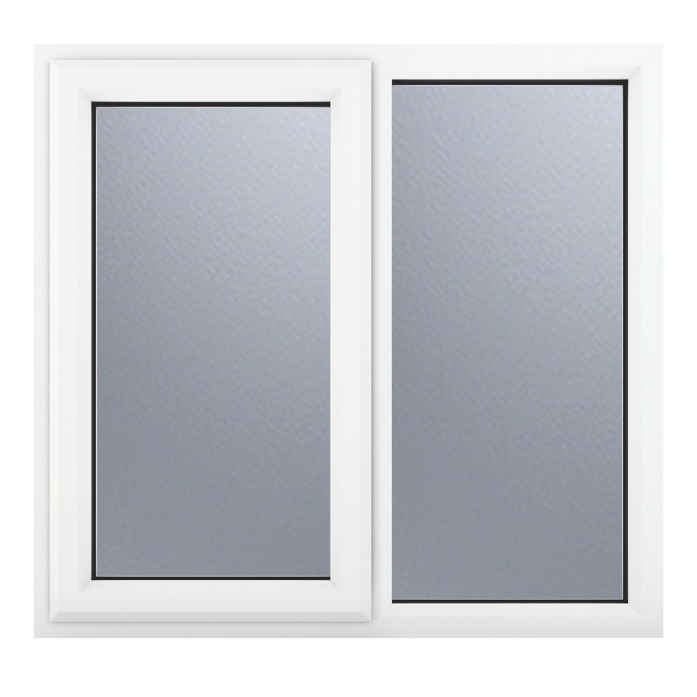 Image of Crystal Left-Hand Opening Obscure Triple-Glazed Casement White uPVC Window 1190mm x 1190mm 