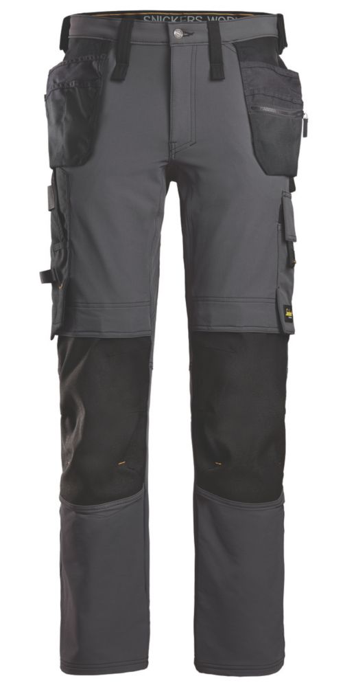 Image of Snickers AW Full Stretch Holster Trousers Steel Grey / Black 35" W 32" L 