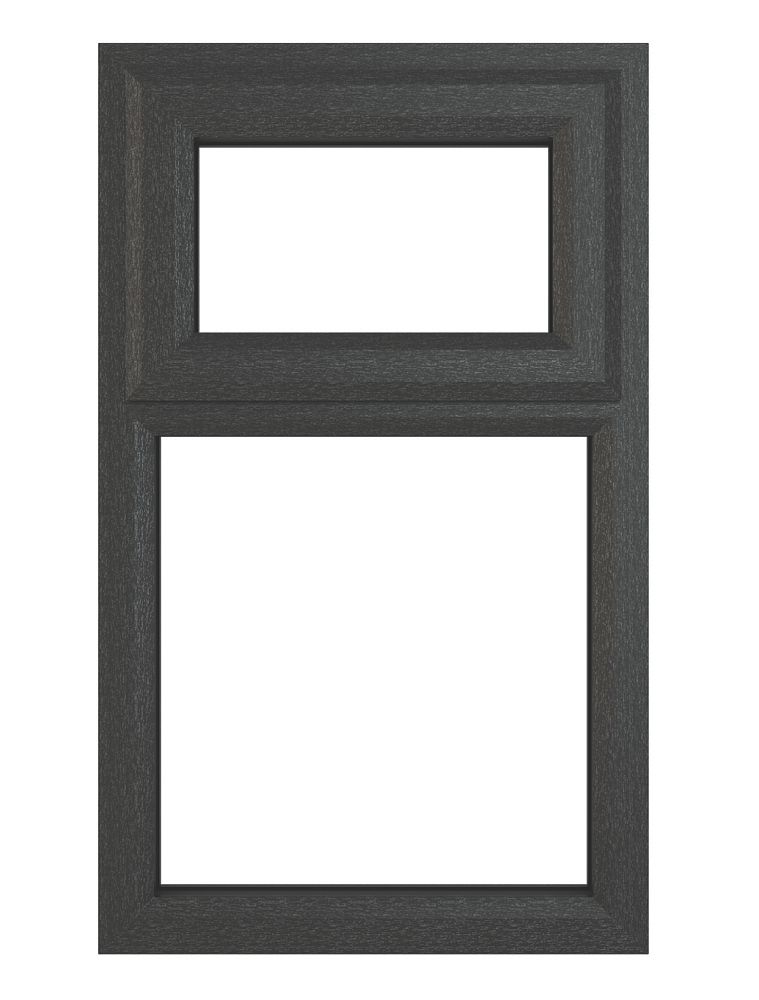 Image of Crystal Top Opening Clear Triple-Glazed Casement Anthracite on White uPVC Window 905mm x 1115mm 