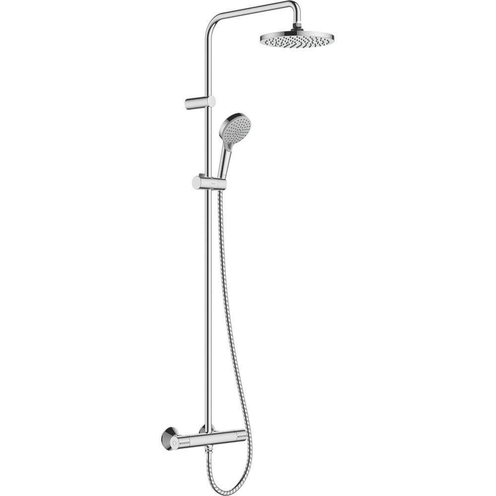 Image of Hansgrohe Vernis Blend Showerpipe 200 Shower System with Thermostatic Mixer Modern Design Chrome 