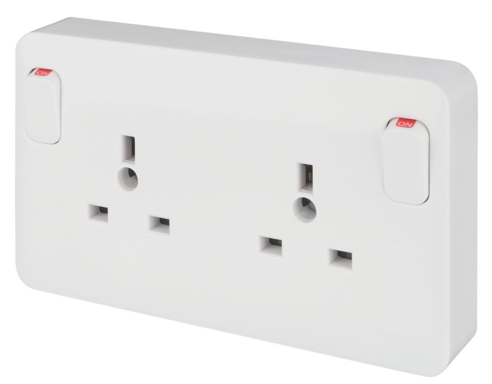 Image of Schneider Electric Lisse 13A 1G to 2G Switched Converter Socket White 