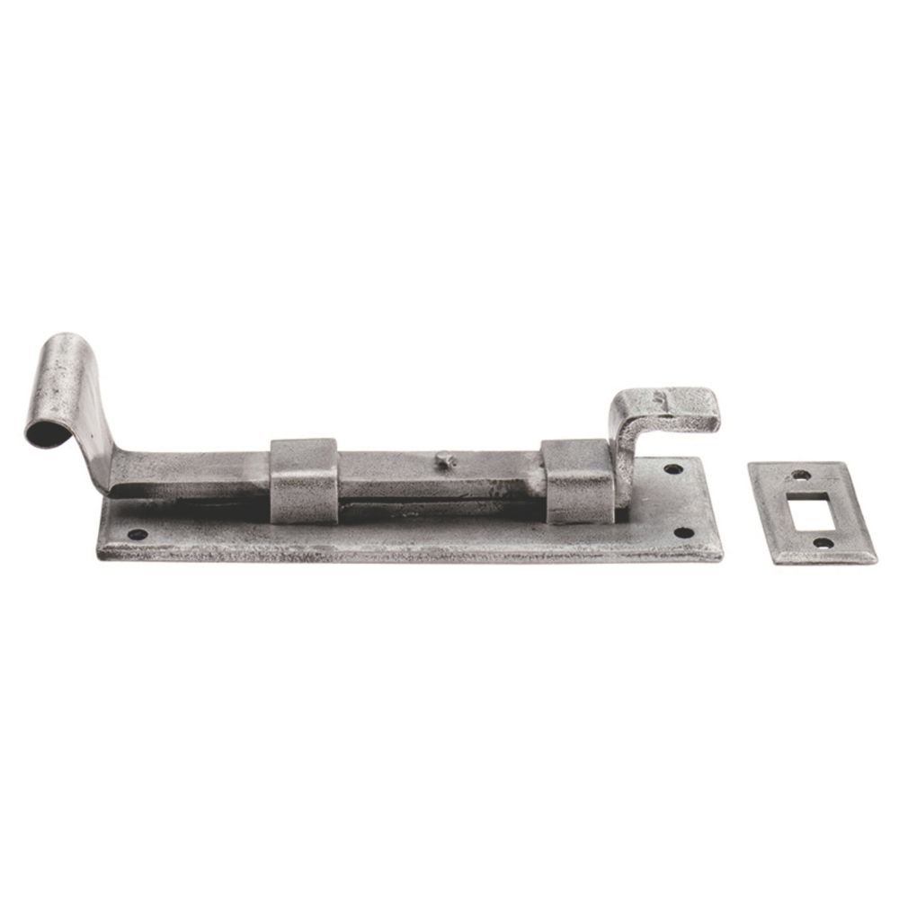 Image of Carlisle Brass Fishtail Cranked Door Bolt Pewter 90mm 