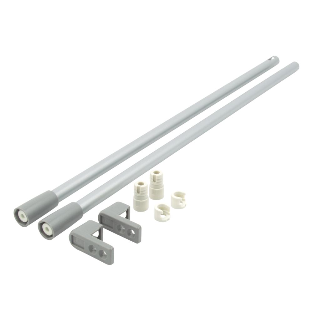 Image of Hafele Drawer Rail Set Grey 400mm 2 Pack 