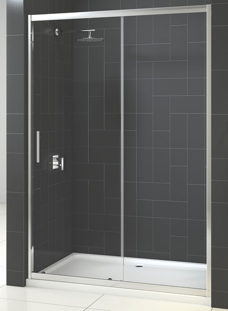 Image of Triton Fast Fix Framed Rectangular Sliding Shower Door Chrome 1700mm x 1900mm 