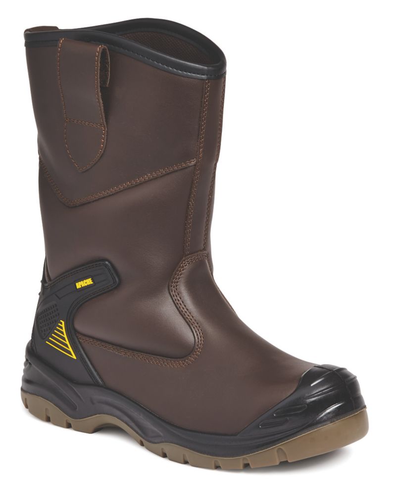 Image of Apache AP305 6 Safety Rigger Boots Brown Size 6 