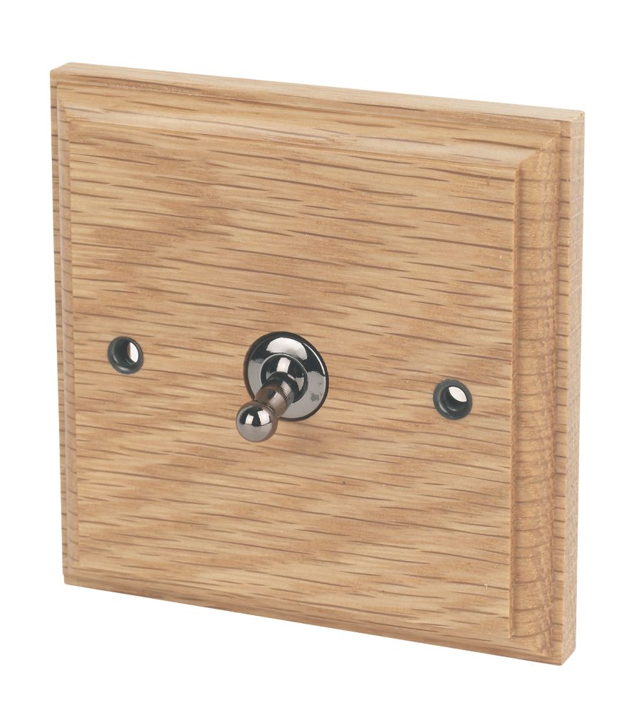 Image of Varilight 10AX 1-Gang 2-Way Toggle Switch Classic Oak 