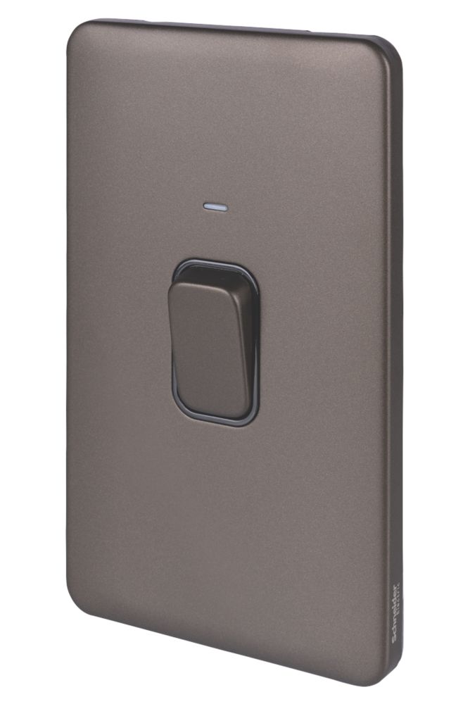 Image of Schneider Electric Lisse Deco 50A 2-Gang DP Cooker Switch Mocha Bronze with LED with Black Inserts 