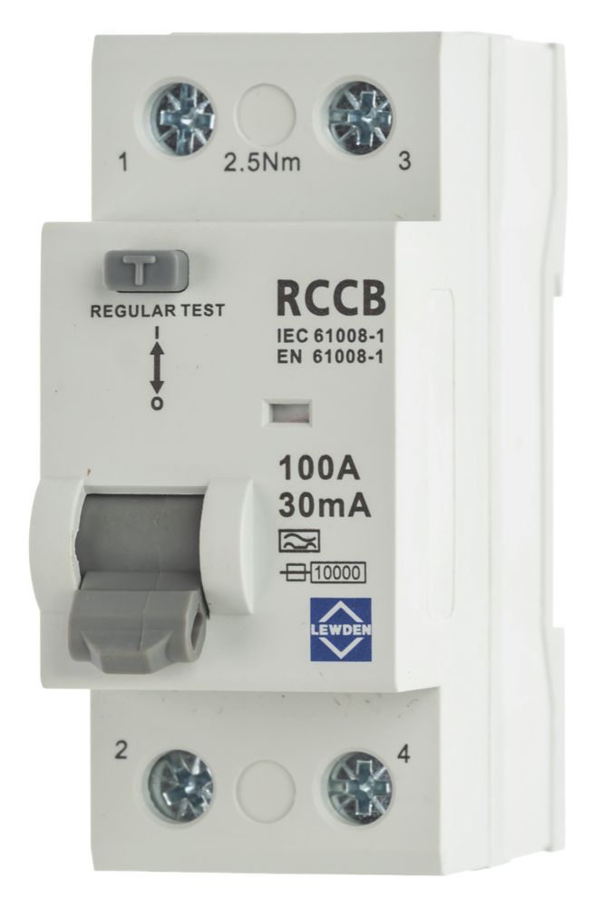 Image of Lewden 100A 30mA 1+N Type A RCCB 