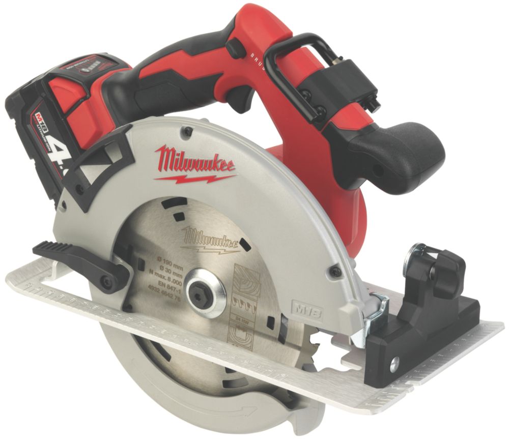 Image of Milwaukee M18 BLCS66-401B 190mm 18V 1 x 4.0Ah Li-Ion RedLithium Brushless Cordless Circular Saw 