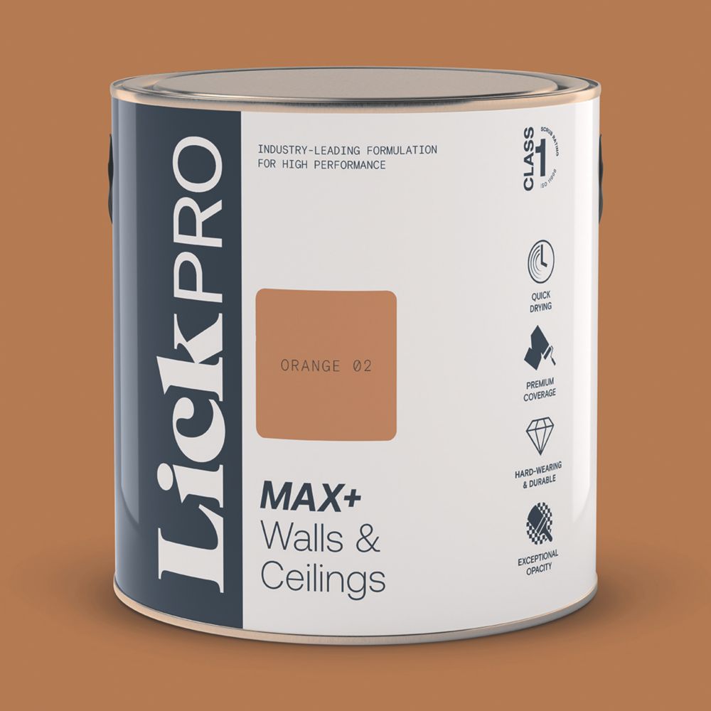 Image of LickPro Eggshell Orange 02 Emulsion Paint 2.5Ltr 