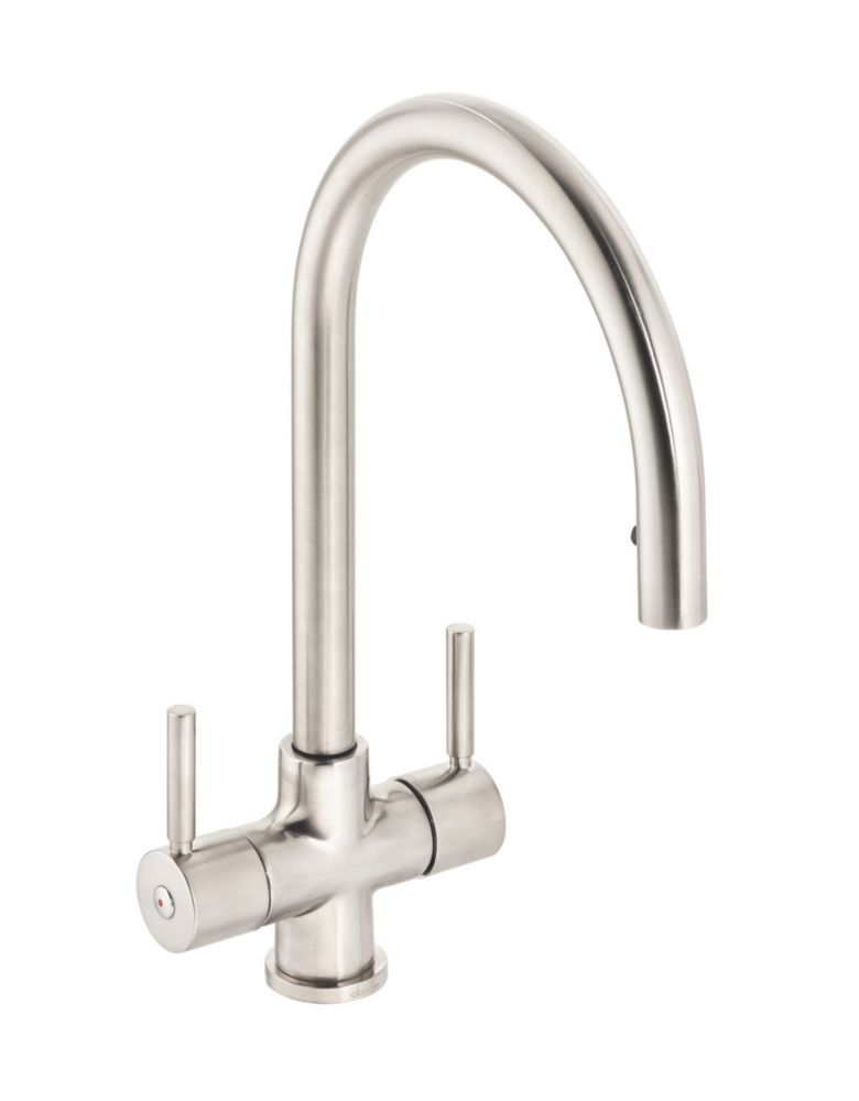 Image of Abode Zest Pull-Out Mono Mixer Kitchen Tap Brushed Nickel 
