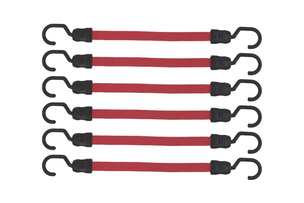 Image of Smith & Locke Flat Bungee Cords 400mm x 18mm 6 Pack 