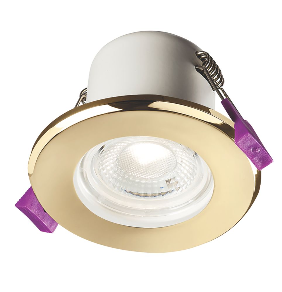 Image of Knightsbridge CFR Fixed Fire Rated LED Downlight Brass 5W 570lm 