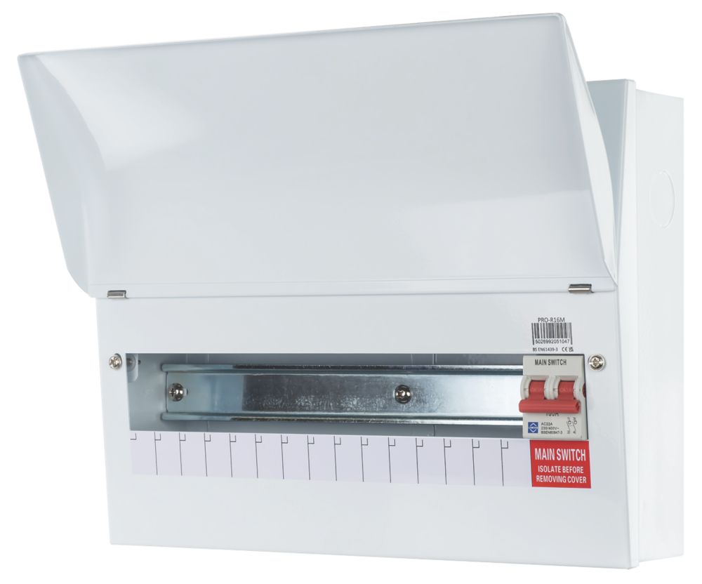 Image of Lewden PRO 17-Module 14-Way Part-Populated Main Switch Consumer Unit 