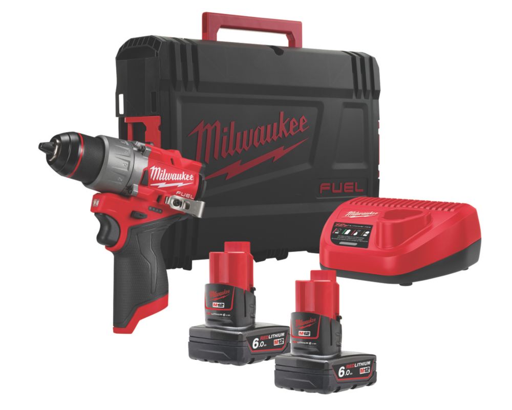 Image of Milwaukee M12FDD2-602X 12V 2 x 6.0Ah Li-Ion RedLithium Brushless Cordless Drill Driver 