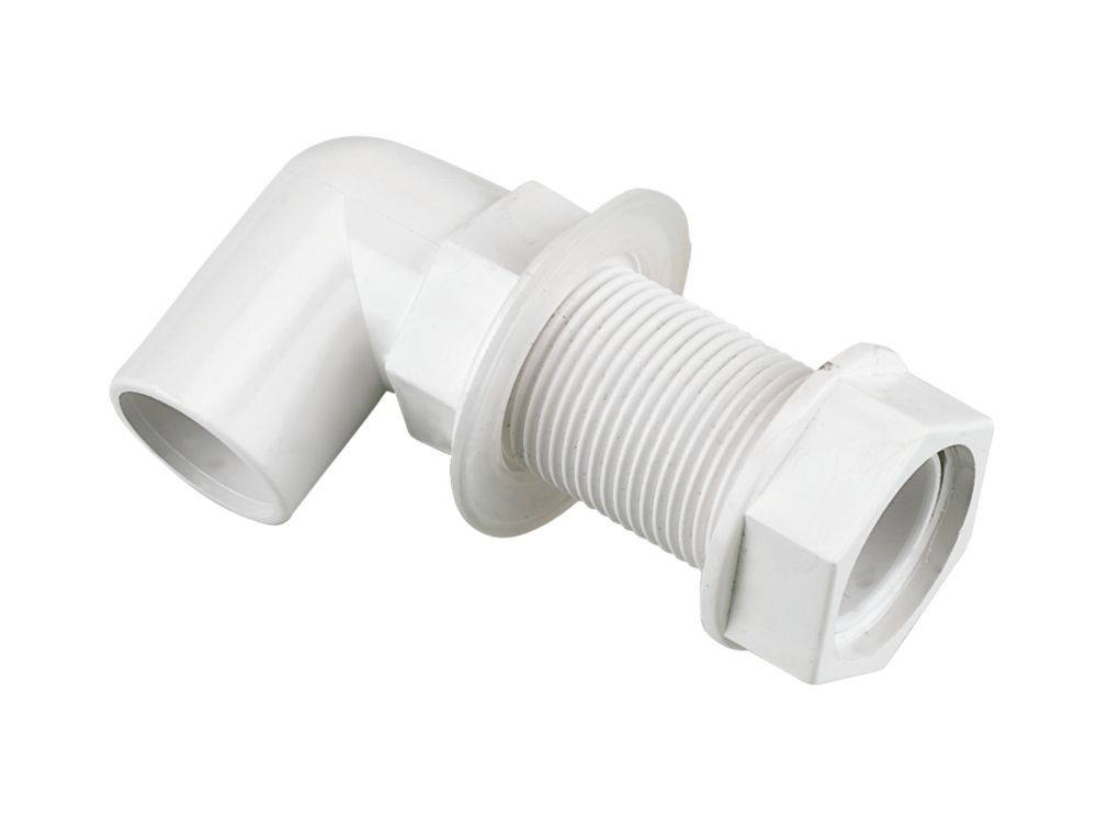 Image of FloPlast Bent Tank Connector White 21.5mm 5 Pack 