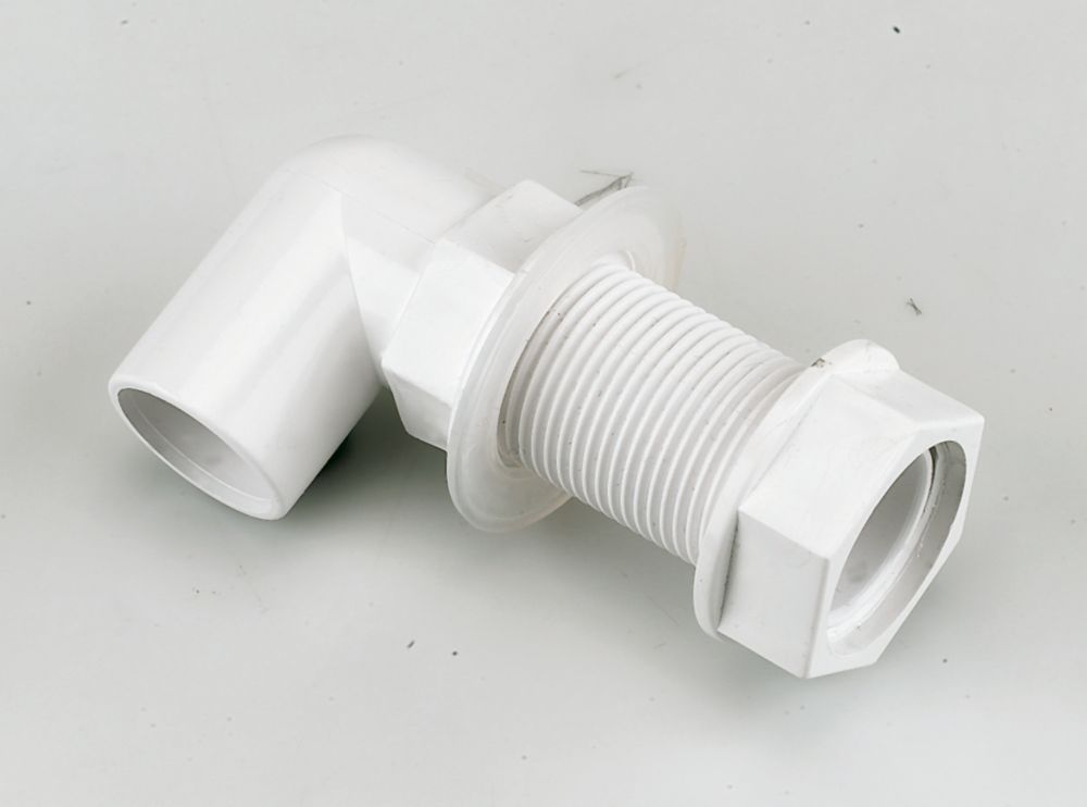 Image of FloPlast Bent Tank Connector White 21.5mm 5 Pack 